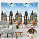 GobekUsa Chinese Dragon Castle Totem Tapestry Wall Hanging Beach Mat Tapis Decor