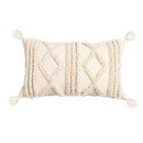 GobekUsa Beige Tassels Cushion Cover, Handmade Square Home Decoration for Living Room