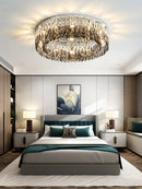 GobekUsa Crystal Chrome Ceiling Lamp - Simple Modern Nordic Living Room Dining Bedroom Lighting
