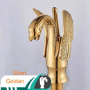 GobekUsa Golden Swan Bathroom Mixer Faucet - Deck Mount Basin Tap with One Handle