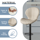 Swivel Bar Stools Set of 3 — Adjustable Height Fabric Counter Stools