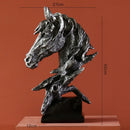 GobekUsa Country Resin Horsehead Figurine: Creative Animal Statue for Modern Home & Office Decor