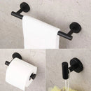 GobekUsa Black Stainless Steel Bathroom Set: Robe Hook, Towel Rail, Shelf, Tissue Holder