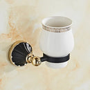 GobekUsa Gold Black Bathroom Accessories Set, Towel Bar, Toilet Brush Holder, Paper Holder