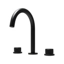 GobekUsa Black & Brushed Gold Basin Faucets: Total Brass 3-Hole Waterfall Sink Faucet