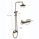 GobekUsa Antique Brass Shower Faucet Set with 8'' Rainfall Head & Swivel Spray
