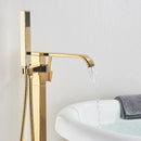 GobekUsa Gold Bathtub Faucet Set Hot Cold Water Shower Mixer Tap Waterfall Floor Stand