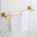 GobekUsa Brushed Gold Bathroom Set: Shelf, Towel Rack, Holder, Toilet Brush - Bath Hardware