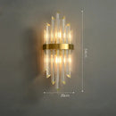 GobekUsa Art Deco LED Stainless Steel Crystal Wall Sconce, Bedroom Corridor Golden Black Wall Light