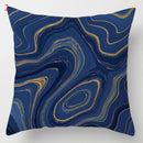 GobekUsa Blue Geometric Marble Stripe Line Pillowcases for Car Sofa Decor