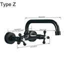 GobekUsa Antique Brass Dual Handle Wall Mount Kitchen Faucet