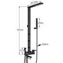 GobekUsa Black Bathroom Faucet Shower Kit with Rainfall Shower Column and Bidet Mixer System