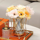 GobekUsa Glass Vase Metal Frame Geometric Flower Arrangement Wedding Decor