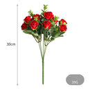 GobekUsa 5-Fork 11 Roses Bouquet for Home Decor – Small Fresh Korean Style Simulation