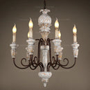 GobekUsa Antique White Wooden Chandelier Elegant French Rustic Lighting
