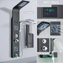 GobekUsa LED Light Shower Faucet System: Rainfall, Massage Jets, Waterfall Panel with Temperature Control