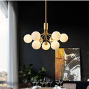 GobekUsa Gold Glass Ball Chandelier: Luxury LED Lighting for Dining Room, Kitchen, Cafe