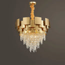 GobekUsa Golden Crystal Stainless Steel Pendant Light for Stylish Foyer