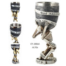GobekUsa Dragon Skull Goblet: Gothic Resin Stainless Steel Wine Glass for Cocktail Bar Party