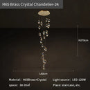 GobekUsa Crystal Loft Chandelier for Villa Duplex, Large Pendant Lighting for Stairwell