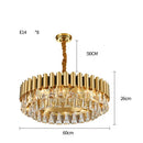 GobekUsa Golden Stainless Steel Crystal Chandelier | LED Round Oval Lustre Fixture