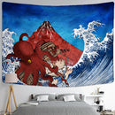 GobekUsa Kanagawa Waves Oil Painting Tapestry Wall Hanging, Bohemian Style Psychedelic Hippie Art