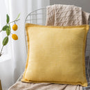 GobekUsa Linen Fringe Cushion Cover: Blue Grey Yellow Red Green for Sofa Bed