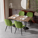 Upholstered Ribbed Dining Chairs, Suede with Metal Legs (Set of 4)