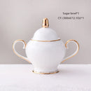 GobekUsa Bone China Coffee Set White Gold Porcelain Tea Set Advanced Pot Cup