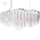 GobekUsa Crystal Circle LED Tassel Chandelier: Modern Luxury Pendant Hanging Light Fixture for Bedroom and Living Room