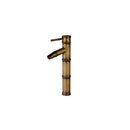 GobekUsa Antique Brass Bamboo Basin Faucet Single Handle Hot Cold Water Tap