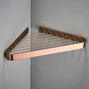GobekUsa Brass Bathroom Shower Rack: Brushed Gold Corner Shelf for Bath and Shower Storage