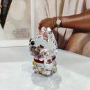 GobekUsa Crystal Lucky Cat Glass Figurine - Fengshui Home Decor & Paperweight