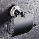 GobekUsa Black Porcelain Brass Bathroom Accessories Set