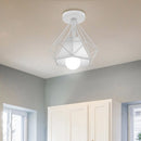 GobekUsa Iron Cage Ceiling Light Fixture Retro Nordic Design Home Kitchen Lamp