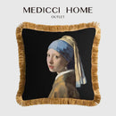 GobekUsa Geometric Fringed Lumbar Pillow Case, Luxe Sofa Pillow Cover 30x50cm