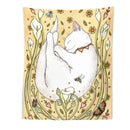 GobekUsa Cat Botanical Flower Wall Tapestry for Living Room Bedroom Home Decor