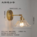 GobekUsa Japanese Copper Glass Wall Lights Modern LED Sconce for Bedroom Stair Mirror