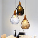 GobekUsa Glass Wooden Pendant Lamp: Modern Creative Hanging Lighting for Living Room, Restaurant, Bar.