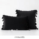 GobekUsa Fringed Tassel Velvet Pillowcase 50x50cm/30x50cm in Popular Light Colors