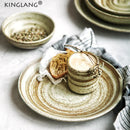 GobekUsa Japanese Style Ceramic Rice Bowl Round Dish - Swallow Design
