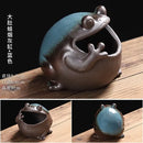 GobekUsa Cute Big Belly Frog Cartoon Ceramic Ashtray Decor Gift for Boyfriend