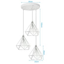 GobekUsa Diamond Pendant Lights Trio for Modern Dining Room and Kitchen