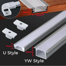 GobekUsa 0.5m U/YW Aluminum Profile Recessed Channel with Milky Cover for LED Strip Lights