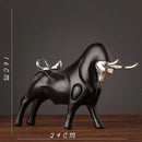 GobekUsa Bull Sculpture Resin Animal Statue Home Decor Craft Figurine