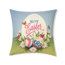 GobekUsa Easter Rabbit Eggs Linen Pillowcase 45*45CM