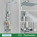 GobekUsa Brass LCD Thermostatic Mixer Shower Set with Bidet and Tub Spout