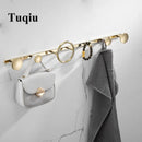 GobekUsa Brass Towel Hook Set Bathroom Kitchen Hanger Gold Black Row Robe Hat Clothes