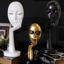 GobekUsa Lady Face Abstract Art Sculpture Resin Ornaments for Home Decor