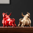 GobekUsa Bull Figurines: Porcelain Animal Statue for Home Office Decor